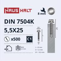 Savisriegis Haushalt DIN 7504K, 5.5 mm x 25 mm, 500 vnt.
