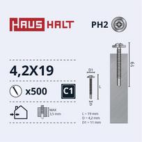 Savisriegis Haushalt DIN 14566, 4.2 mm x 19 mm, 500 vnt.