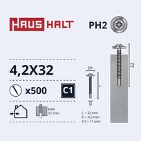 Savisriegis Haushalt DIN 14566, 4.2 mm x 32 mm, 500 vnt.