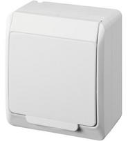 Kištukinis lizdas Elektro-Plast Hermes 0324-02, su įžeminimu, IP44, balta sp.
