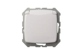 Kištukinis lizdas Liregus Alfa IKL16-008-01 A/B, su įžeminimu, IP44, balta sp.