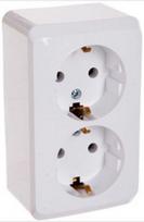 Dvivietis kištukinis lizdas Schneider Electric Prima WDE001048, su įžeminimu, balta sp.