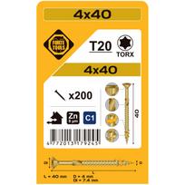 Medsraigtis, universalieji Forte Tools TX20, 4 x 40 mm, geltona sp., 200 vnt.