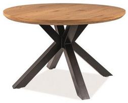 Stalas Ritmo, ąžuolo sp./juoda sp., 120 cm x 120 cm x 75 cm