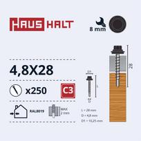 Savisriegis Haushalt DIN 7504K, 4.8 mm x 28 mm, 250 vnt.