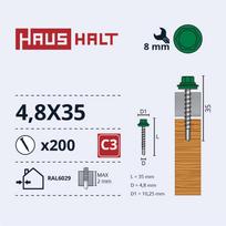 Savisriegis Haushalt DIN 7504K, 4.8 mm x 35 mm, 200 vnt.