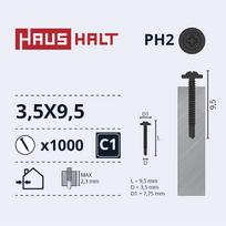 Savisriegis Haushalt DIN 7981C, 3.5 mm x 9.5 mm, 1000 vnt.