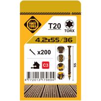 Medsraigtis, terasoms Forte Tools, 4.2 x 55 mm, ruda sp., 200 vnt.