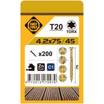 Medsraigtis, terasoms Forte Tools, 4.2 x 75 mm, geltona sp., 200 vnt.
