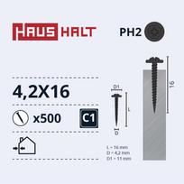 Savisriegis Haushalt DIN 14566, 4.2 mm x 16 mm, 500 vnt.