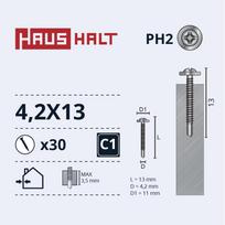 Savisriegis Haushalt DIN 14566, 4.2 mm x 13 mm, 30 vnt.