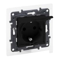 Kištukinis lizdas Legrand Niloe Step 863523, su įžeminimu, IP44, juoda sp.