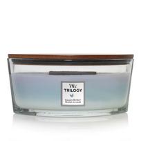 Žvakė, aromatinė WoodWick Calming Retreat, 40 h, 453.6 g, Mėlyna sp./Balta sp./Violetinė sp.