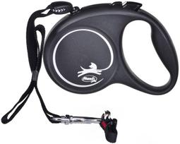 Automatinis pavadėlis Flexi Black Design, balta sp./juoda sp., 5 m