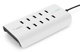 Telefono įkroviklis Belkin AZBLKLI10PORTCH, USB/AC, balta sp., 120 W