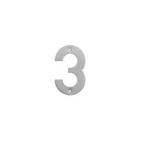Durų numeris "3" Haushalt SS-3, 14.5 cm x 9 cm, nerūdijantysis plienas, nerūdijančiojo plieno sp.