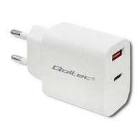 Adapteris Qoltec Power Adapter 51714, USB Type C/USB Type A, 2.05 cm, balta sp., 18 W