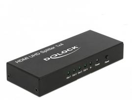 Adapteris Delock HDMI UHD Splitter 1 x HDMI in 4 x HDMI out 4K