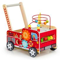 Lavinimo žaislas EcoToys Wooden Blocks With Pusher, 41.6 cm, įvairių spalvų