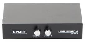 Adapteris Gembird USB Switch 2/1 USB B female x 2, USB 3.0 A female, juoda sp.