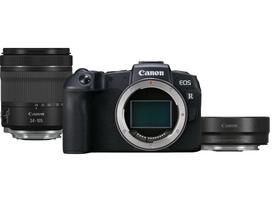 Beveidroninis fotoaparatas Canon EOS RP Body + RF 24-105mm f/4-7.1 IS STM + Mount Adapter EF-EOS R, juoda sp.