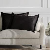 Dekoratyvinės pagalvėlės užvalkalas Restilo Velvet, juoda sp., 70 cm x 50 cm, 2 vnt.