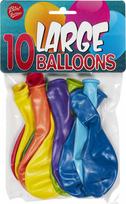 Balionas apvalus Bini Balloons Mix, mėlyna sp./raudona sp./geltona sp., 10 vnt.