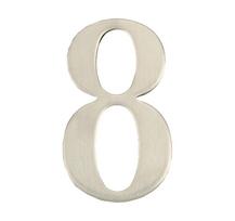 Durų numeris "8" Haushalt SS-8, 6.12 cm x 3.61 cm, nerūdijantysis plienas, nerūdijančiojo plieno sp.