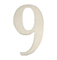 Durų numeris "9" Haushalt SS-9, 6.14 cm x 3.61 cm, nerūdijantysis plienas, nerūdijančiojo plieno sp.