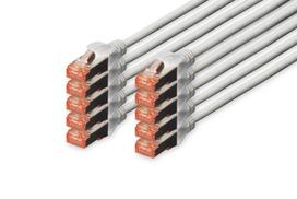 Kabelis Assmann Digitus CAT 6 S/FTP Patch Cable 10 pcs RJ-45, RJ-45, 1 m, pilka sp.