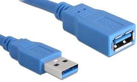 Kabelis Delock Extension Cable, USB Type A/USB 2.0 Type A, 500 cm, mėlyna sp.