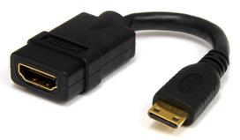 Adapteris StarTech HDACFM5IN HDMI female, Mini HDMI male, 0.012 m, juoda sp.