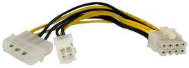 Kabelis StarTech EPS48ADAP 149603 LP4, 8 pin, 0.15 m, juoda sp./geltona sp.
