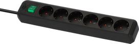 Buitinis ilgintuvas Brennenstuhl ECO-LINE, 3 x 1,5 mm², 3 m, 6 lizdų, su jungikliu