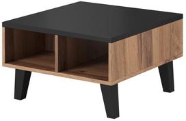 Kavos staliukas Cama Meble Lotta 60, ruda sp./juoda sp., 60 cm x 60 cm x 35 cm