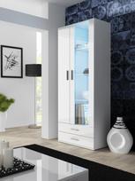 Vitrina Cama Meble Soho S6 2D2S SOHOWITS6 BI/BI, balta sp., 80 cm x 41 cm x 192 cm