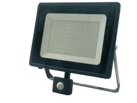 Prožektorius su judesio davikliu, tvirtinamas prie sienos Okko E011EI E013EIS, 100 W, 8500 lm, 4000 °K, IP65, juoda sp.