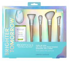 Makiažo šepetėlių ir kempinėlės rinkinys Ecotools Ready, Set, Glow, 6 vnt., įvairių spalvų