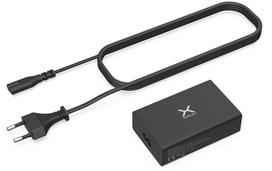 Telefono įkroviklis Krux KRUX 4 x USB/1 x USB-C + cable holder, USB-C/4 x USB, juoda sp., 60 W