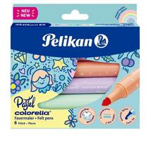 Flomasteriai Pelikan Pastel Colorella, vienpusiai, 6 vnt.