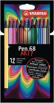 Flomasteriai Stabilo Pen 68 Arty, vienpusiai, 12 vnt.