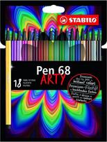 Flomasteriai Stabilo Pen 68 Arty, vienpusiai, 18 vnt.