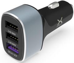 Adapteris Krux KRX0063, 2 x USB/QC 3.0, juoda sp./pilka sp.