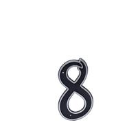 Durų numeris "8" Haushalt NP15080C, 14.2 cm x 8.3 cm, plastikas, juoda sp./matinio sidabro sp.