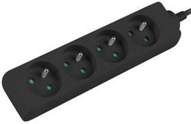 Buitinis ilgintuvas Lanberg 4XPL, Black Edition, 4XPL, 1 m, 4 lizdų