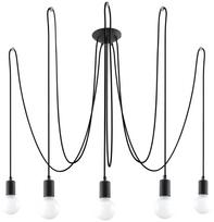 Šviestuvas kabinamas Sollux Edison 5 10516444, E27, 5 x 60 W, juoda sp.
