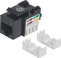 Jungtis Intellinet UTP, Black, Punch-down Cat5e Keystone Jack 210133, balta sp./juoda sp.