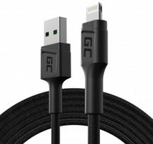 Laidas Green Cell Fast Charging KABGC18 USB male, Lightning, 2 m, juoda sp.