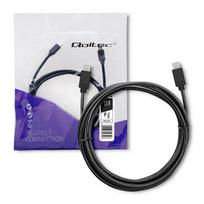 Kabelis Qoltec Perfect Connection 52350 USB 3.1 C male, USB 3.1 C male, 1.4 m, juoda sp.