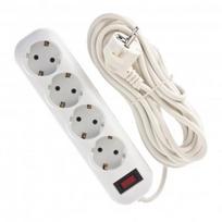 Buitinis ilgintuvas Bellight White, 4-Socket, 5 m, 4 lizdų, su jungikliu